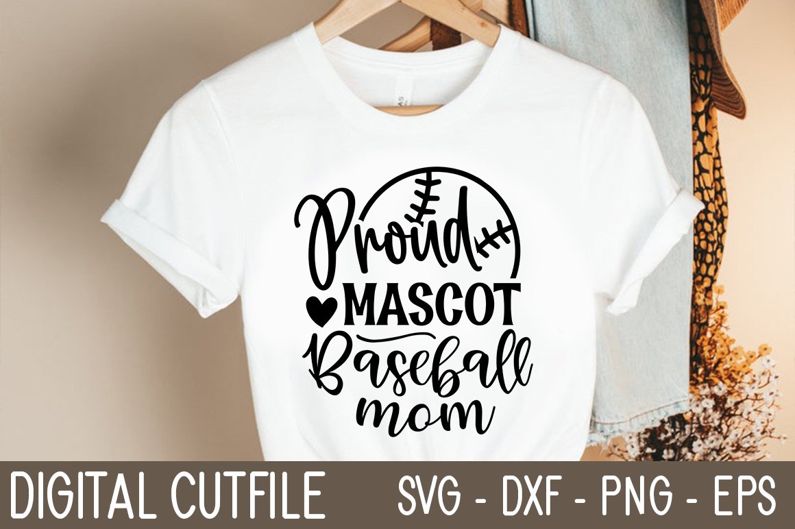 Proud Mascot Baseball Mom SVG cover image.