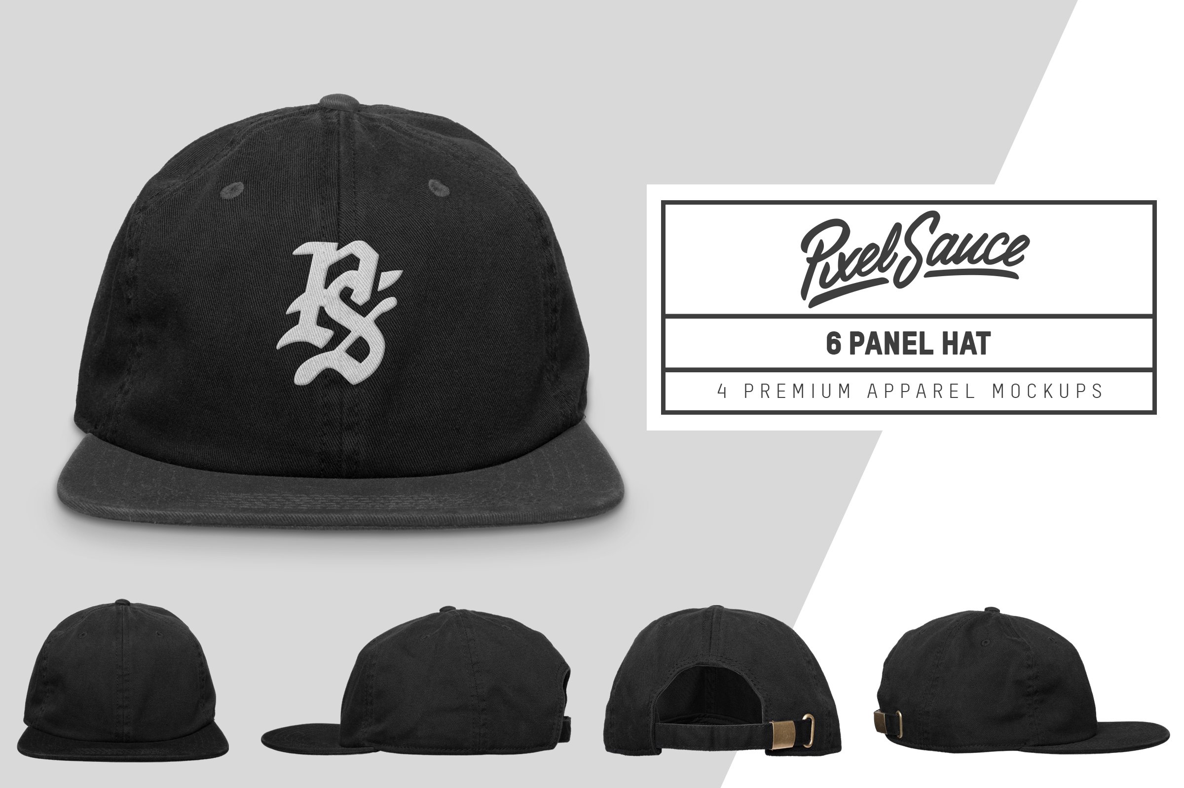 6 Panel Hat Mockups cover image.