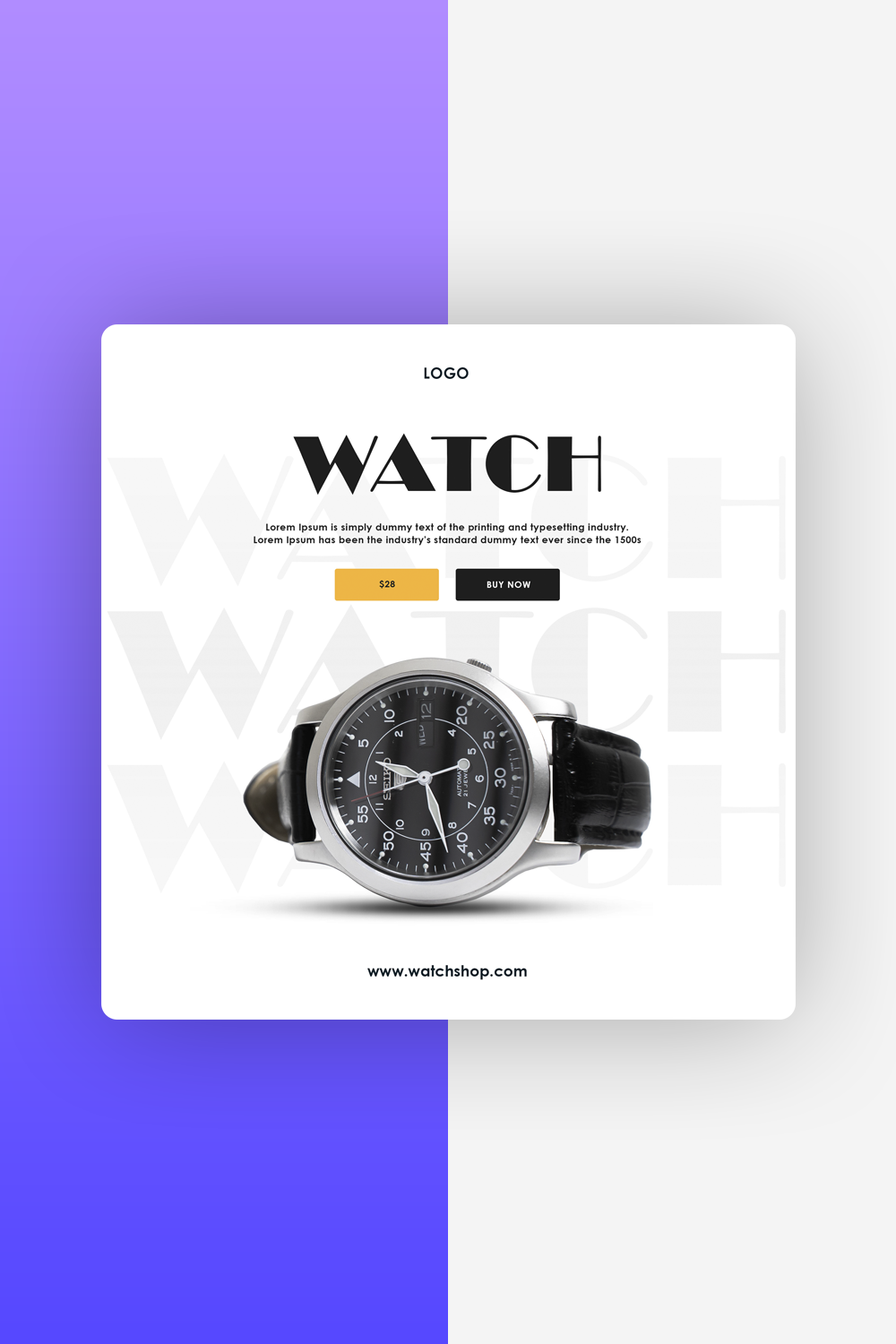 Watch Advertising Social Media Poster Design pinterest preview image.