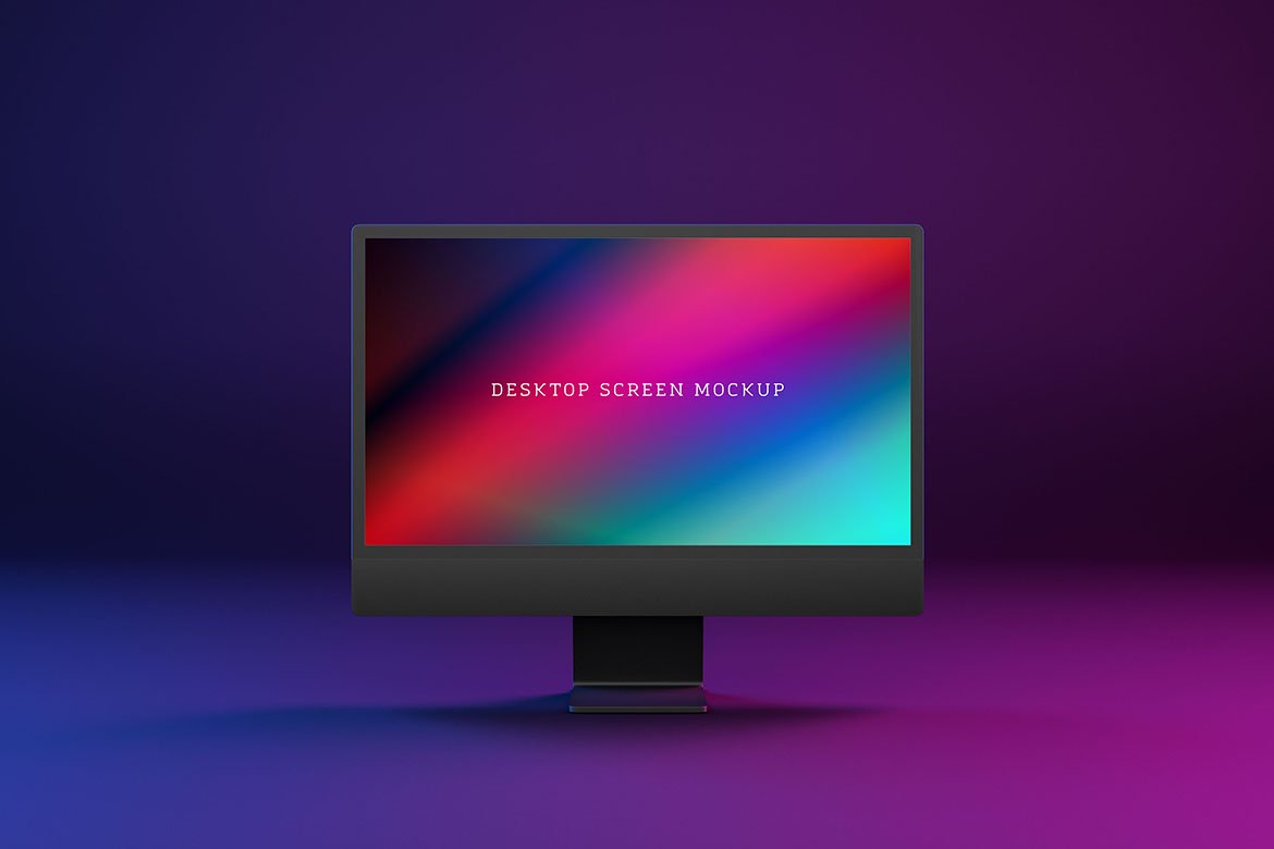 Neon Desktop Screen Mockup preview image.