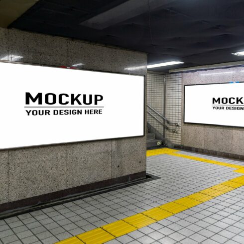 mockup concept of billboard PSD cover image.