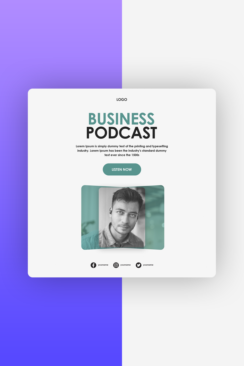 Business Podcast Cover Design pinterest preview image.