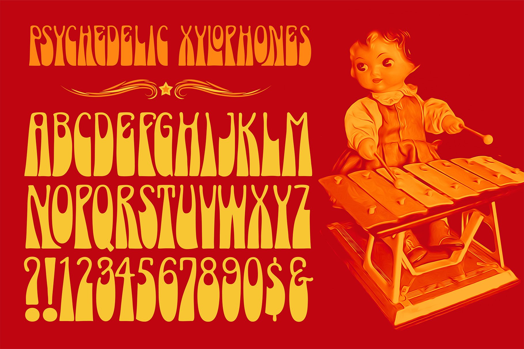 Psychedelic Xylophones Font preview image.