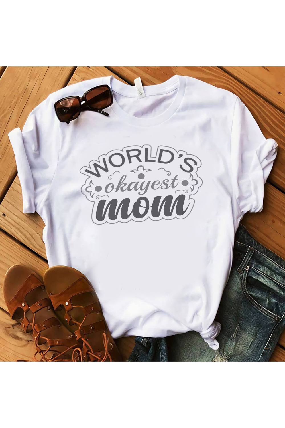 World Okay Est MOM T Shirt Design, mom t pinterest preview image.