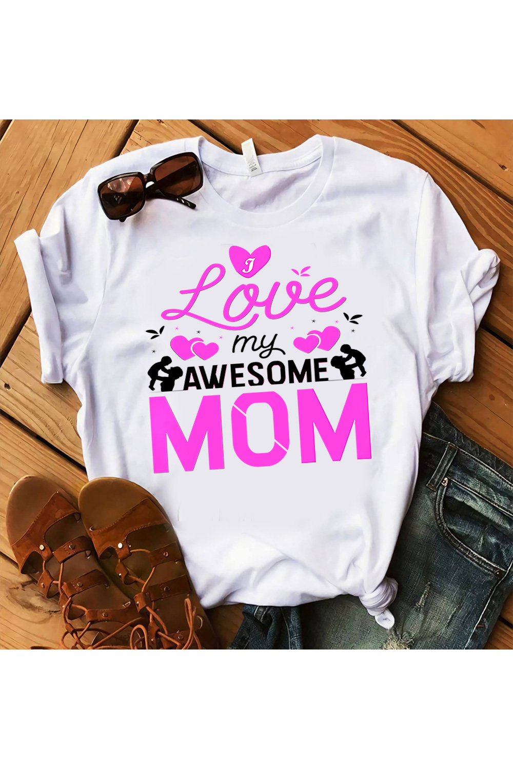 I love my awesome mom t shirt design pinterest preview image.