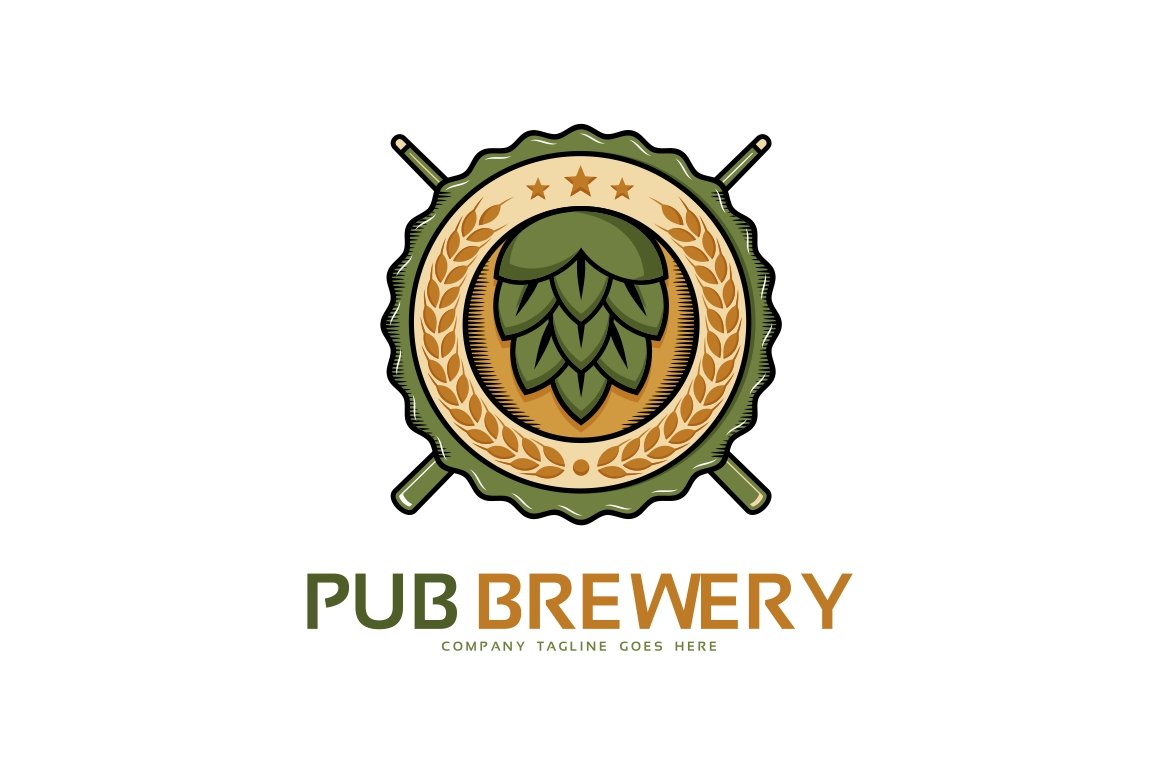 Pub Brewery Logo Template cover image.