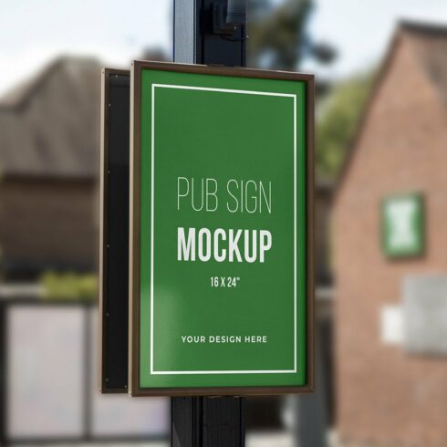 Pub Restaurant Sign Mockup cover image.