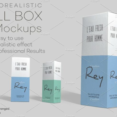 Photorealistic Tall Box - 12 Mockups cover image.