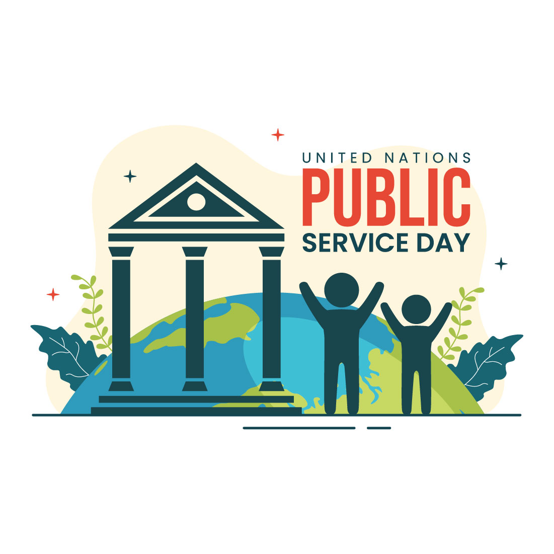 10 United Nations Public Service Day Illustration preview image.