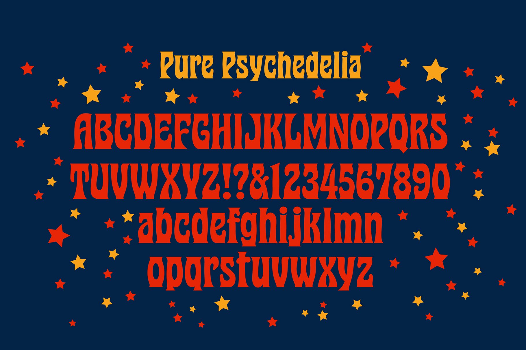 Pure Psychedelia Font preview image.