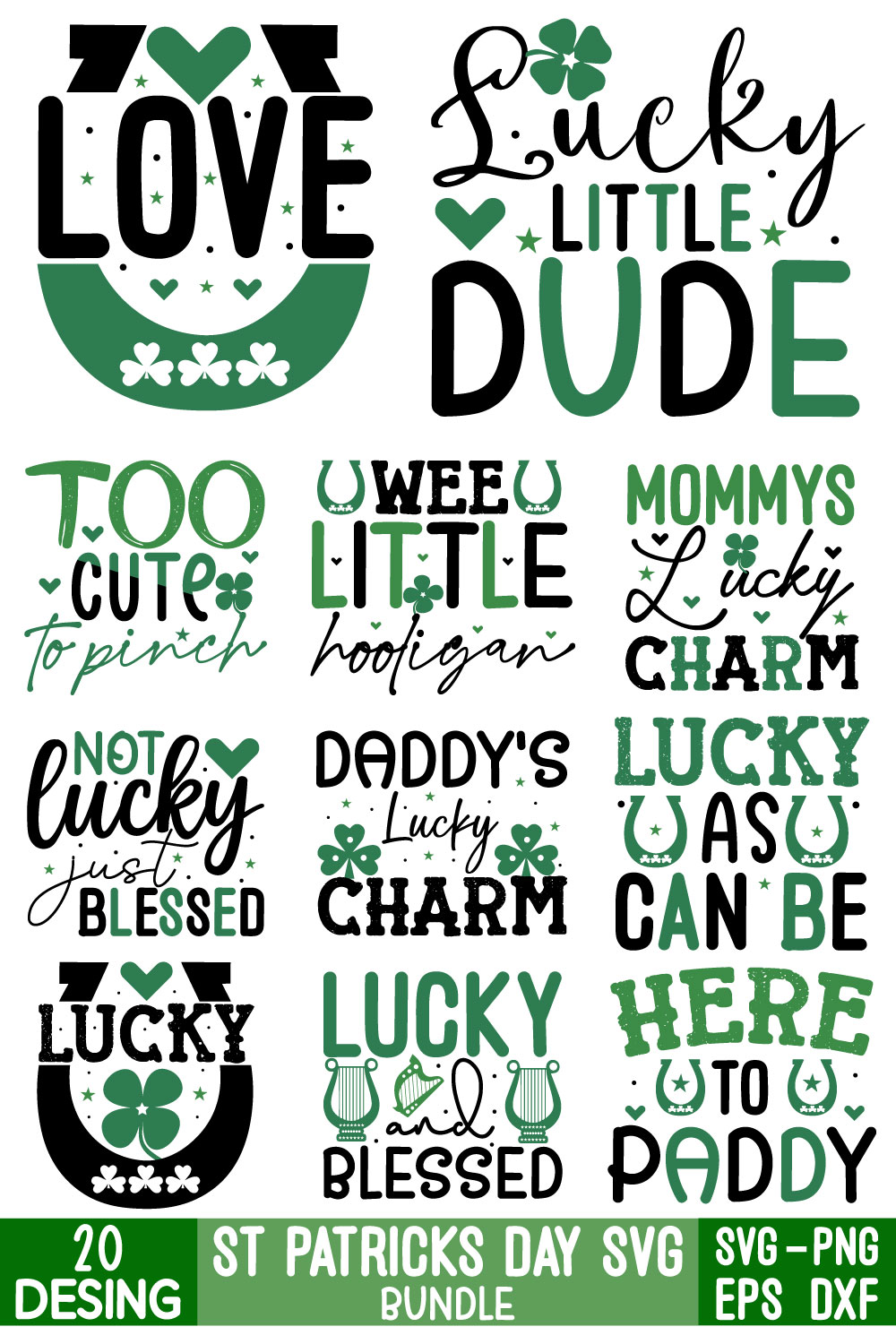 St Patricks day Svg bundle Free pinterest preview image.