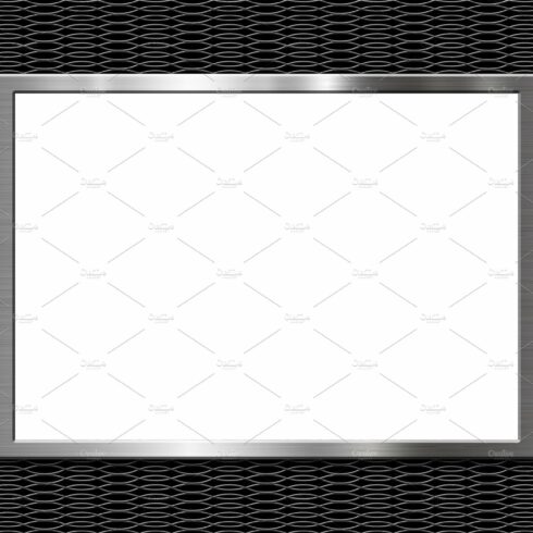 Blank billboard on metal wall cover image.