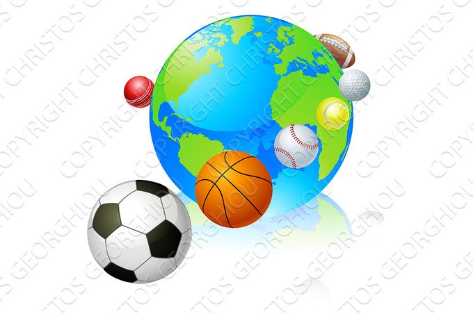 Sports globe world concept cover image.