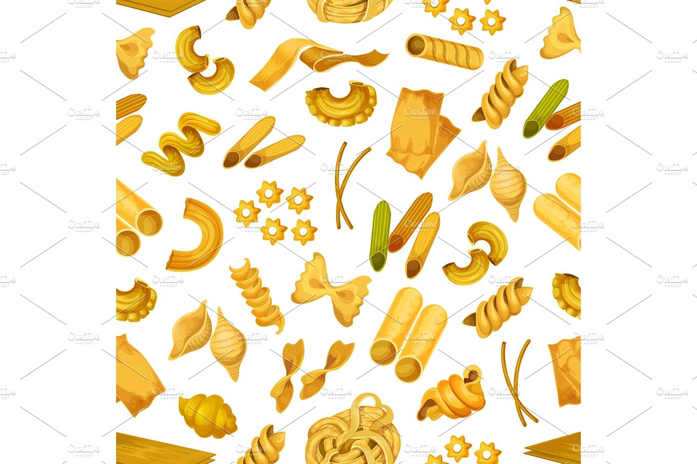 Macaroni or italian pasta seamless pattern cover image.