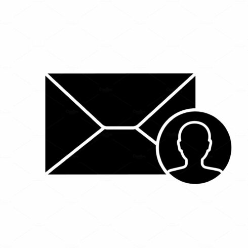 Targeted email marketing glyph icon cover image.