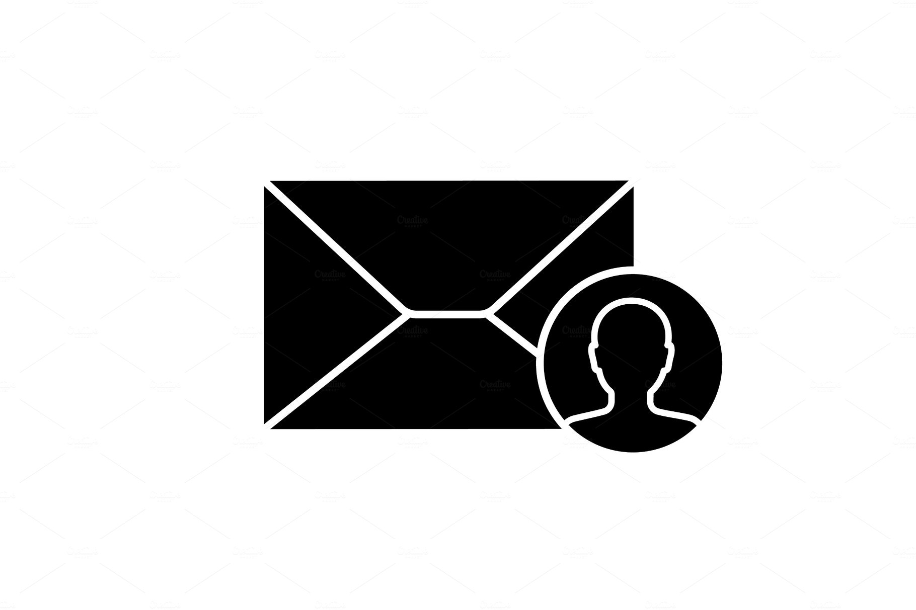 Targeted email marketing glyph icon cover image.