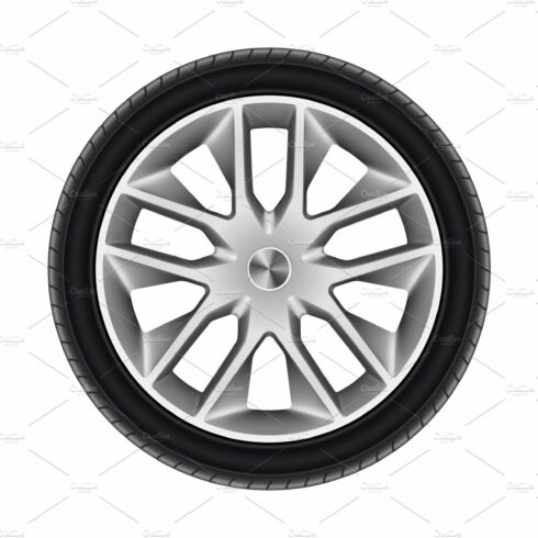 Black tyre or isolated car tire cover image.