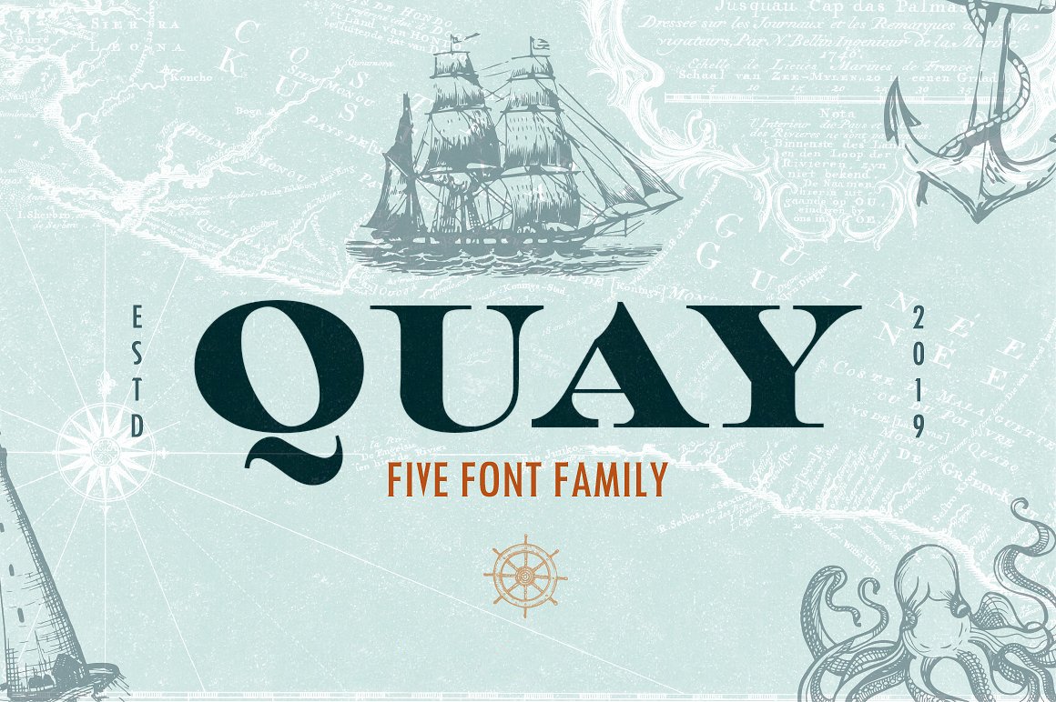 Quay Font Bundle & Bonus Logos cover image.