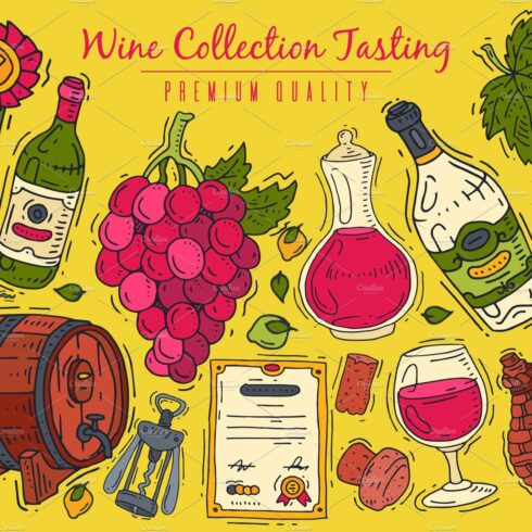 Wine taste club premium vector cover image.