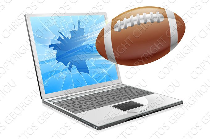 Football laptop concept cover image.
