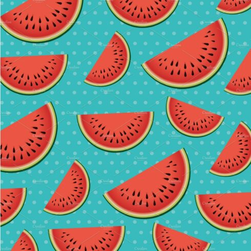fresh watermelons sliceds pattern cover image.