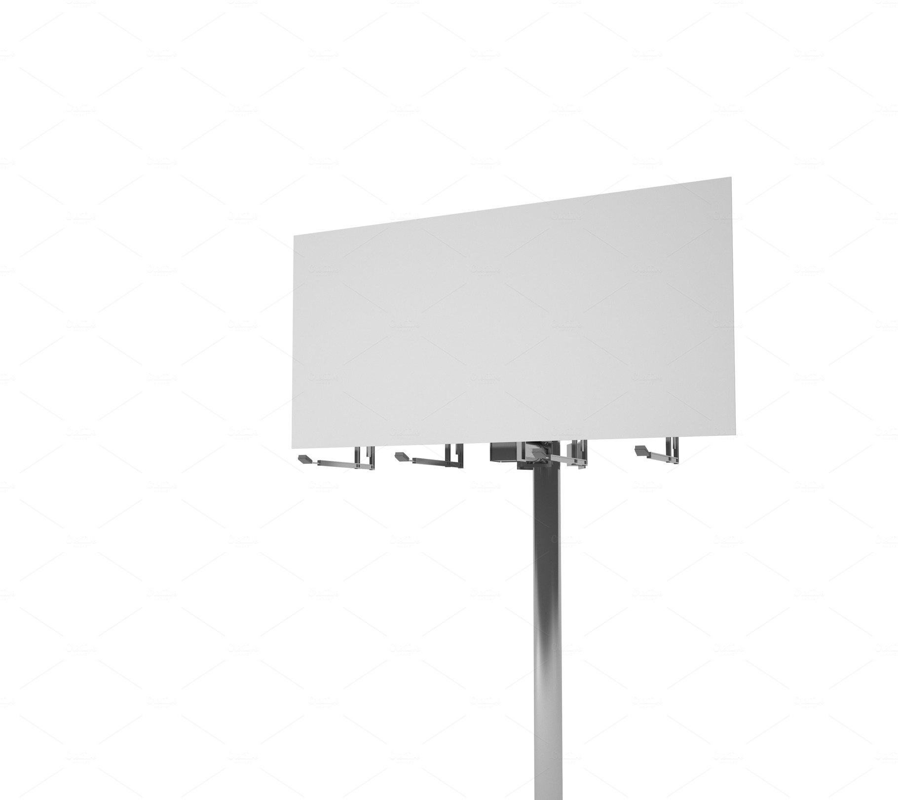 big and high blank billboard isolated on white background, clipping path in... cover image.