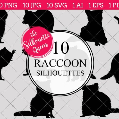 Raccoon Silhouette Vector Graphics cover image.