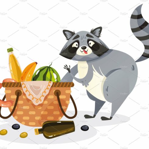 Hungry raccoon character cover image.
