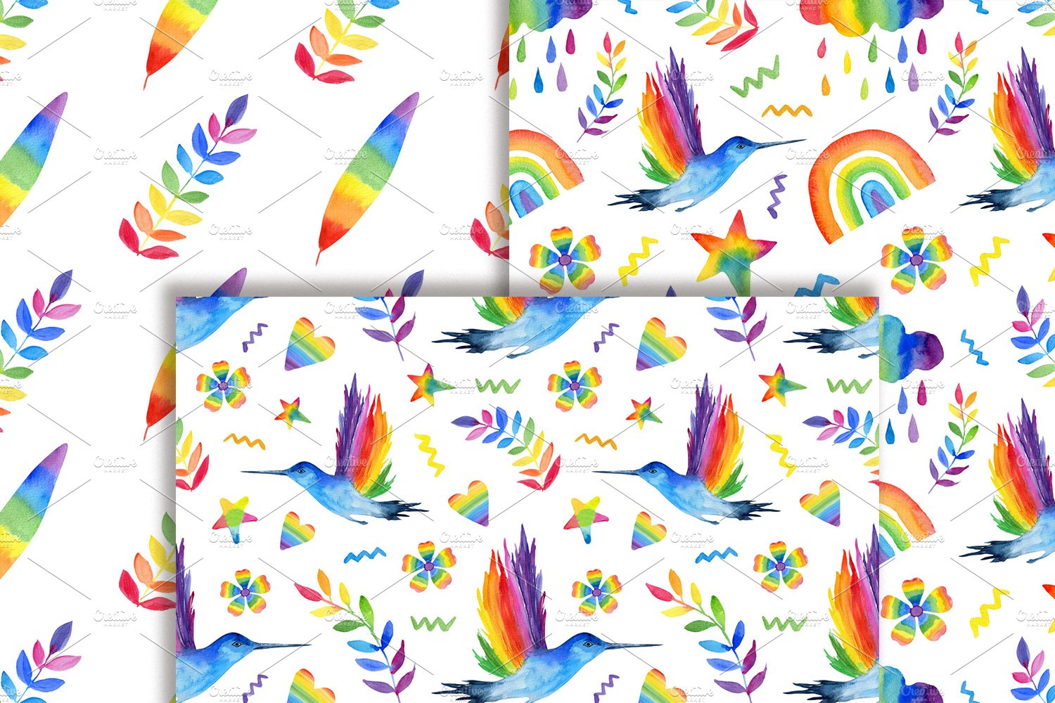 rainbow clipart seamless patterns 277
