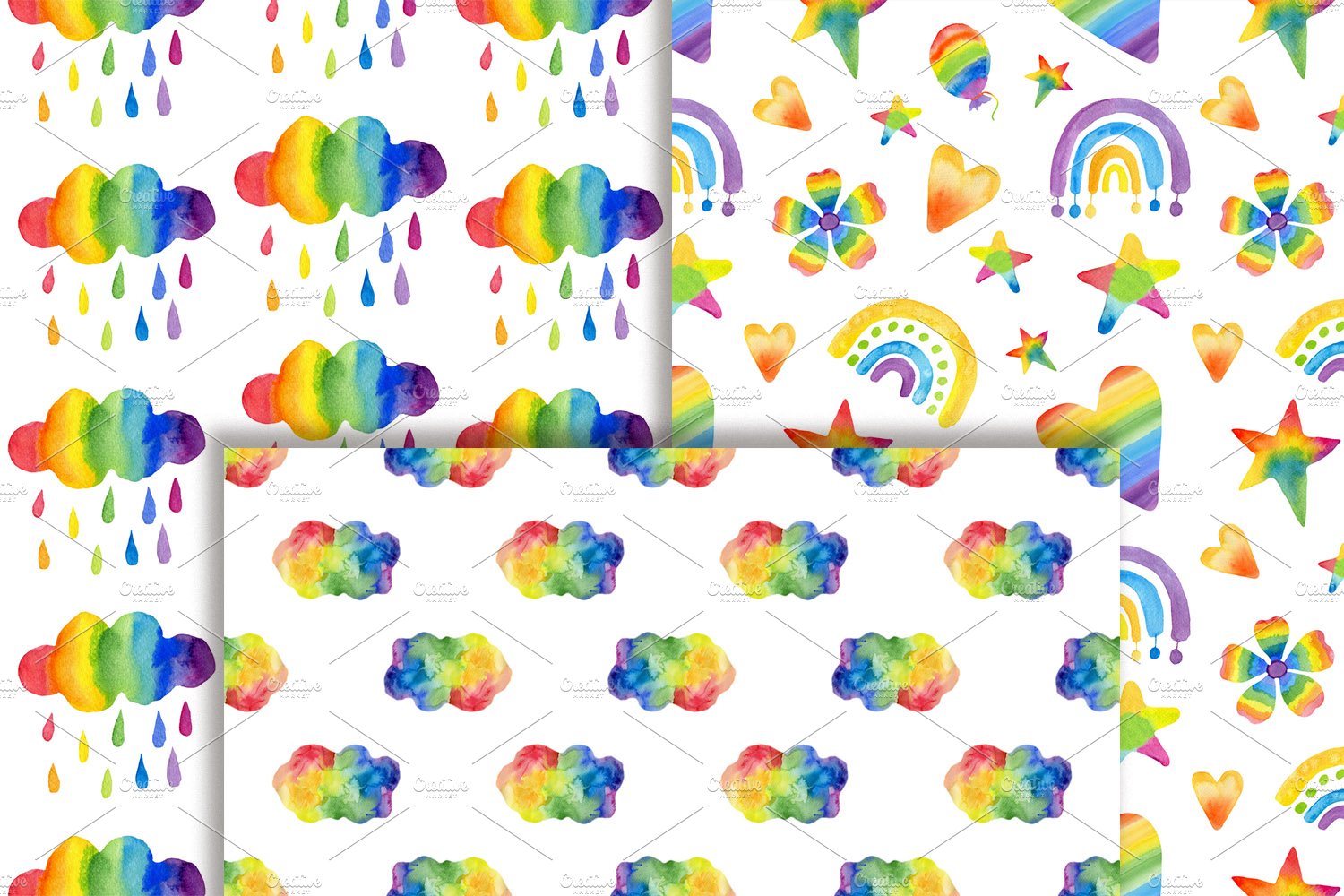 rainbow clipart seamless patterns 4 784