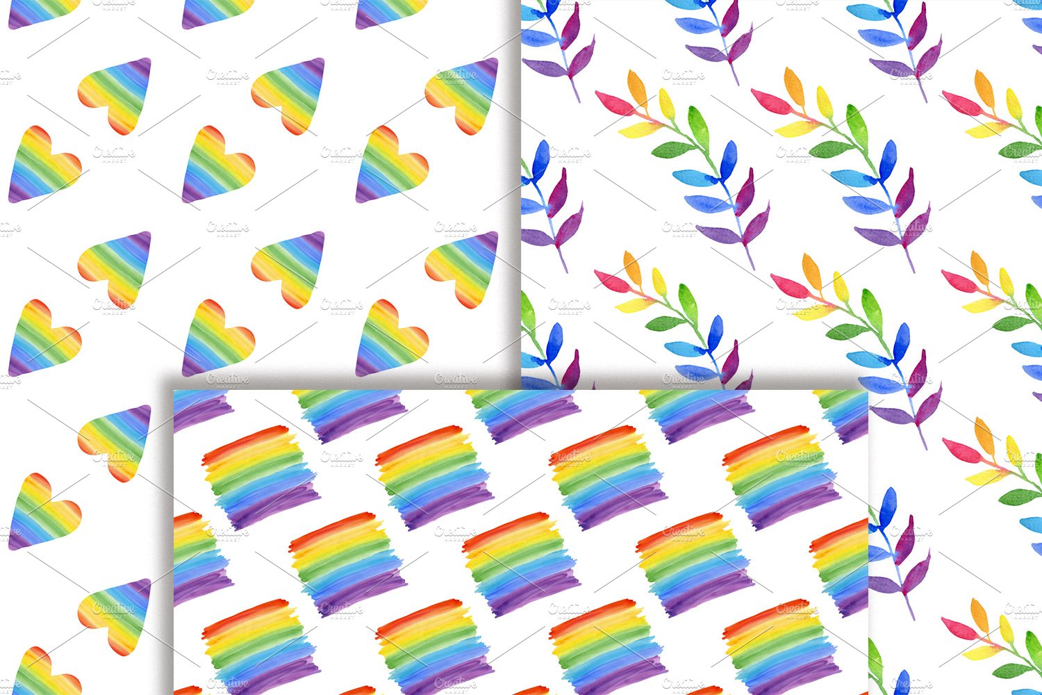rainbow clipart seamless patterns 5 836