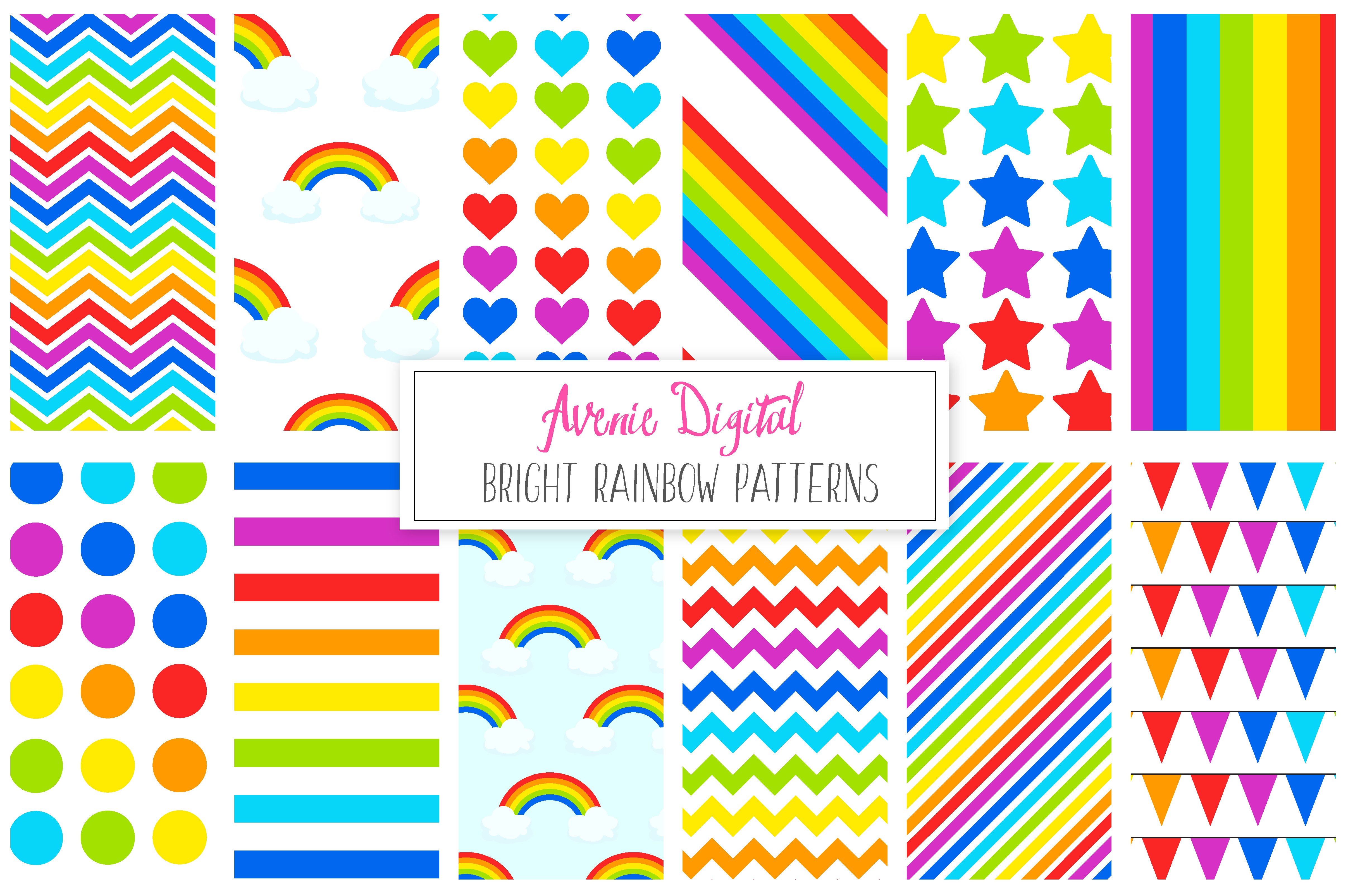 Rainbow Patterns + Digital Paper cover image.