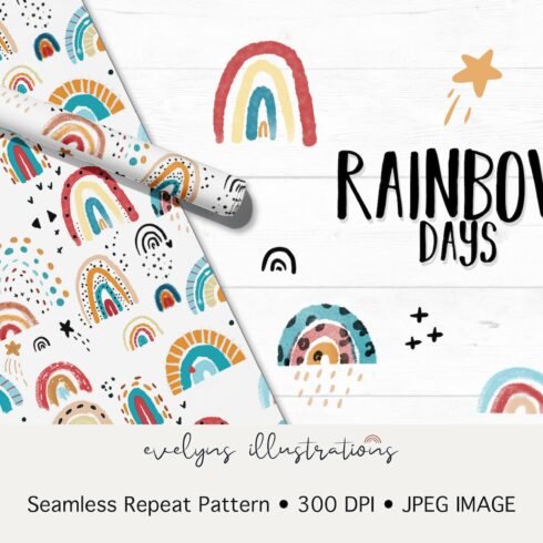 Happy Rainbows Seamless Pattern cover image.