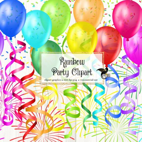 Rainbow Party Clip Art cover image.