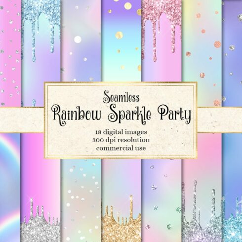 Rainbow Sparkle Party Backgrounds cover image.