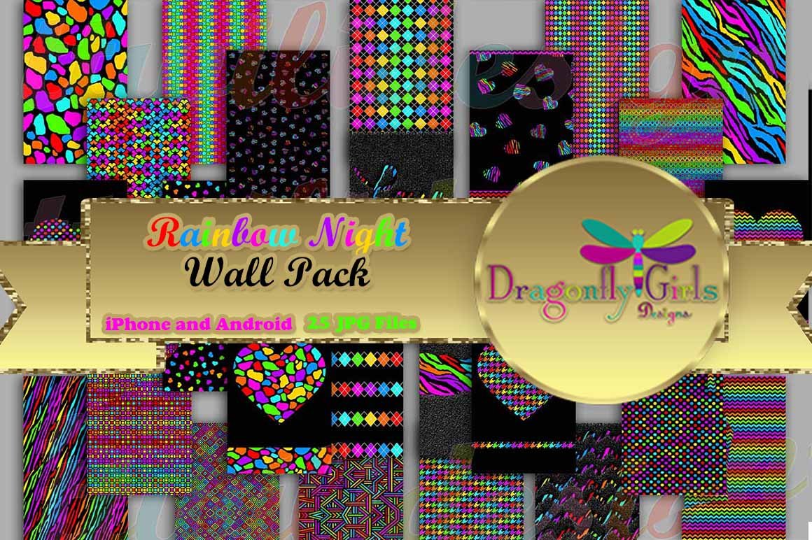 Rainbow Nights Digital Wallpapers cover image.