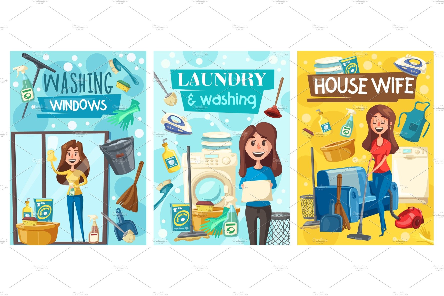 Home cleaning service, laundry cover image.