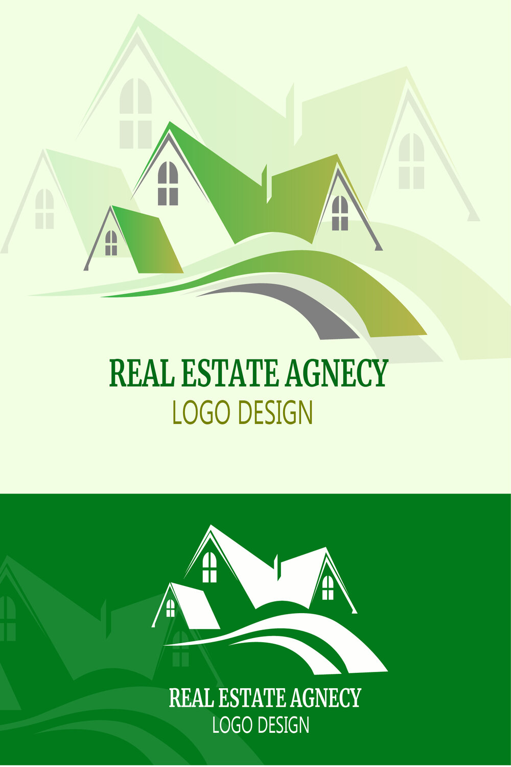 Real Estate Agency Logo with Adobe Illustrator Source File, JPGE PNG pinterest preview image.
