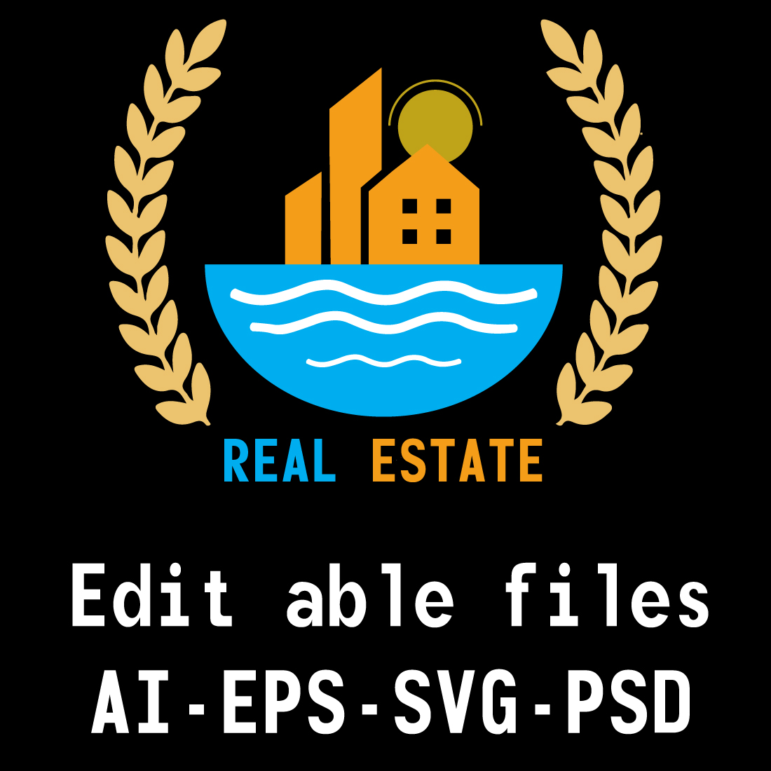modern real estate logo preview image.