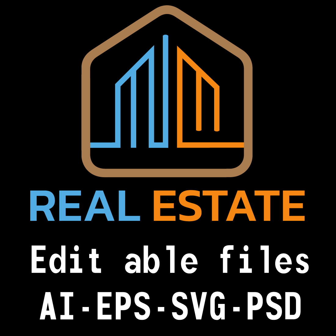 modern real estate logo design preview image.