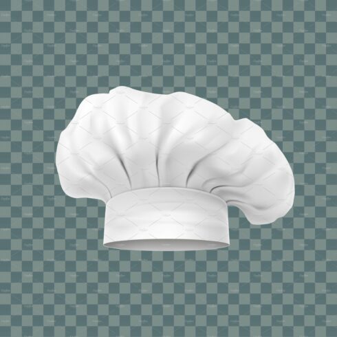 Chef hat, vector mockups. White cover image.