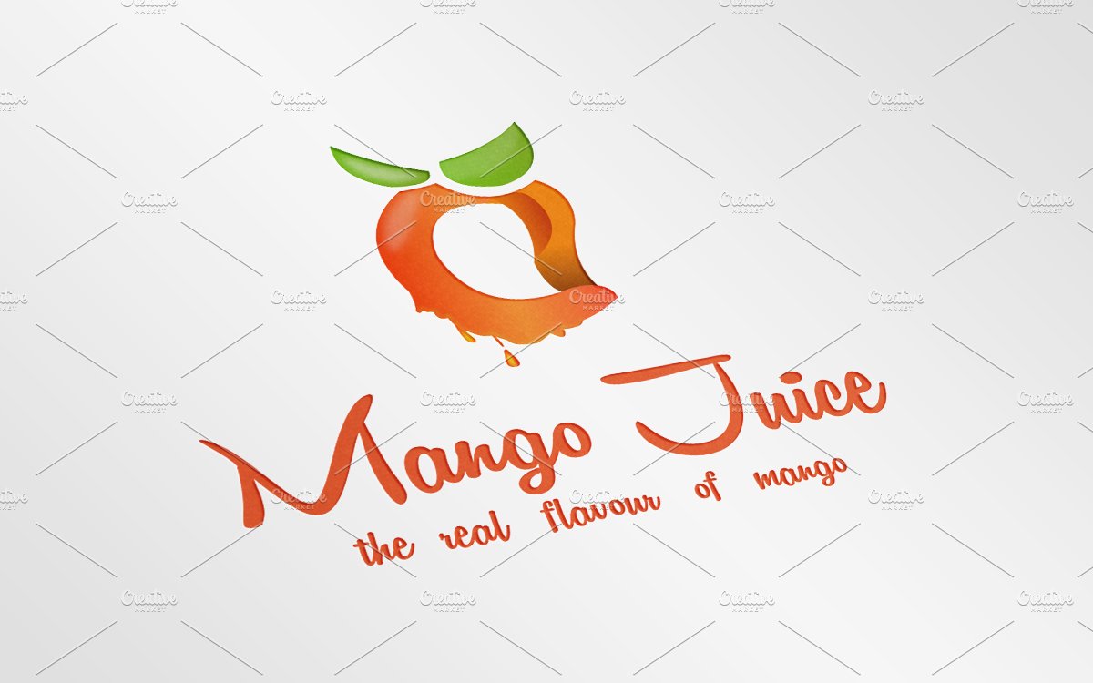 Mango Juice Logo Template cover image.