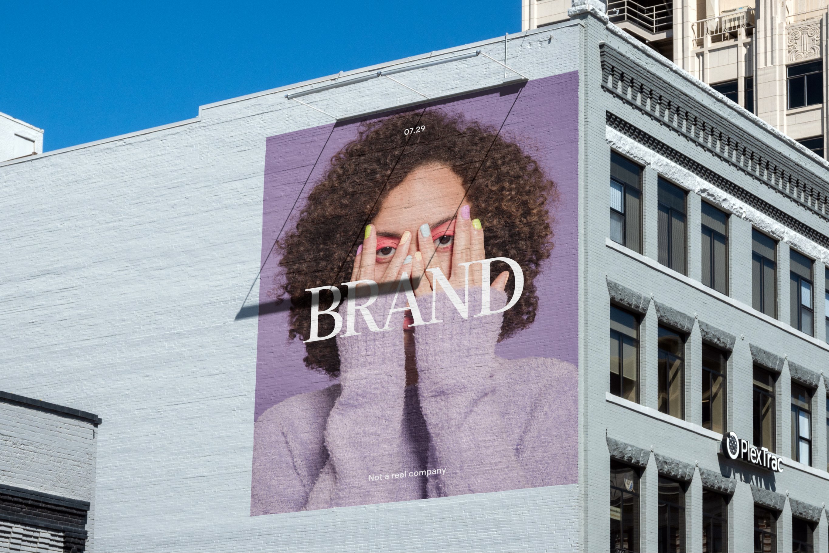 Urban Billboard Mural Mockup PSD preview image.