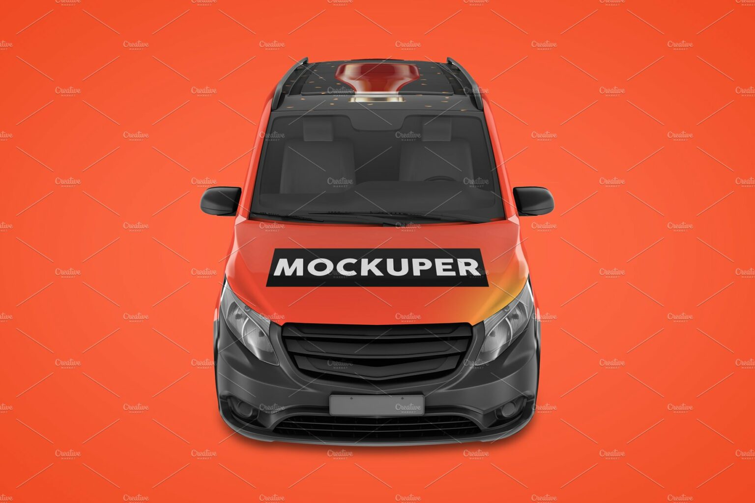 Realistic Panel Van PSD Mockup – MasterBundles