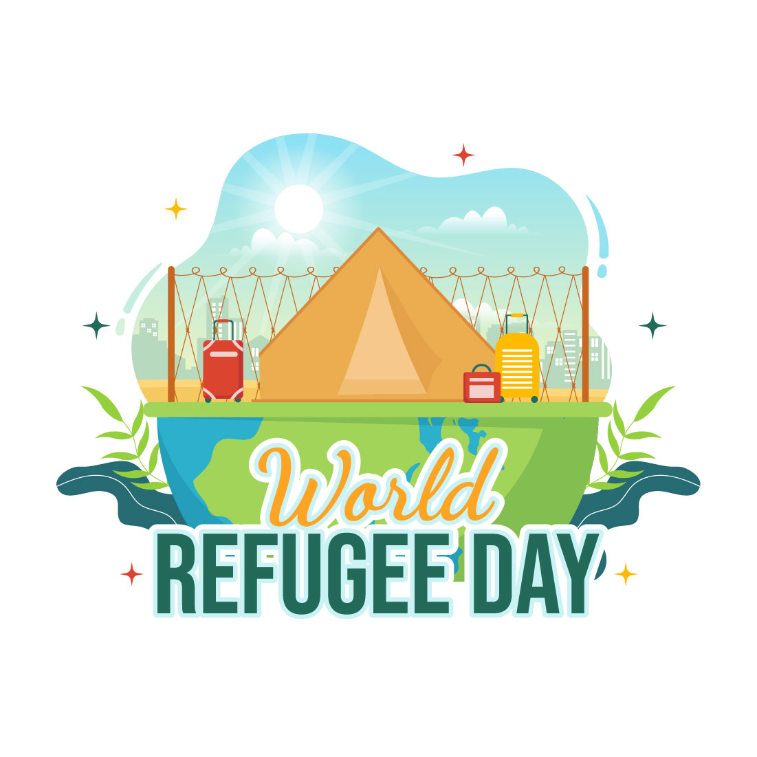 12 World Refugee Day Vector Illustration preview image.