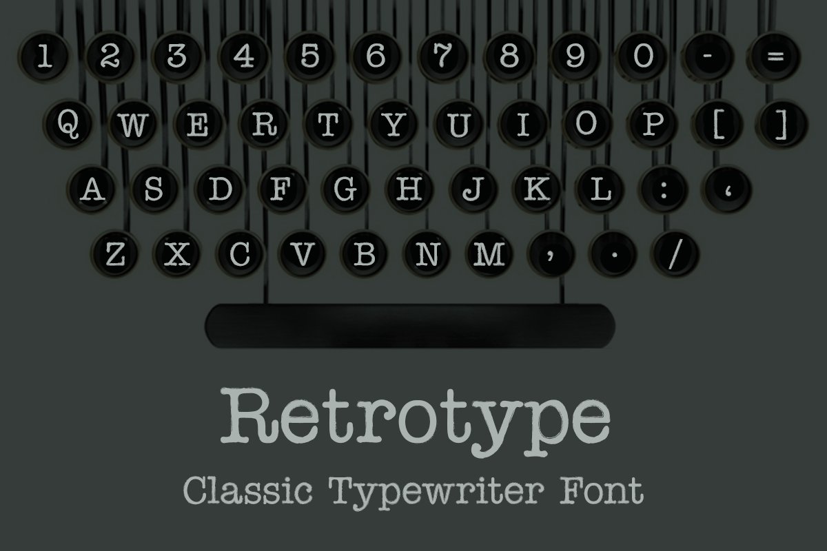 Retrotype - Classic Typewriter Font preview image.