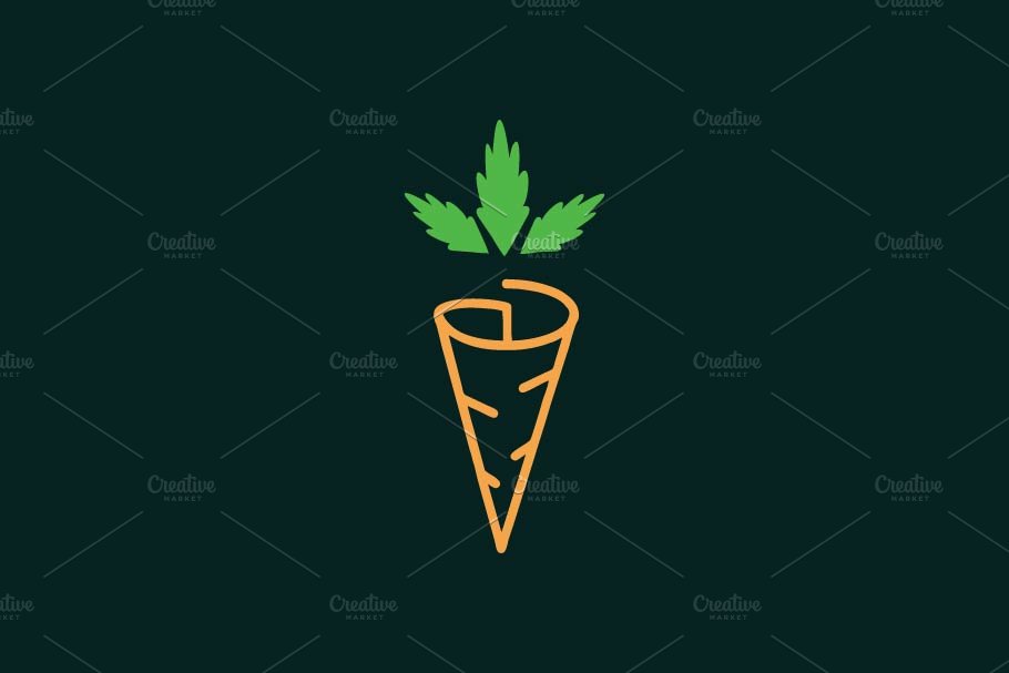 carrot line logo template cover image.