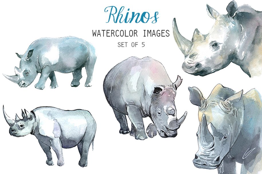 black rhino clip art