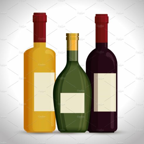 red wine bottles label cover image.