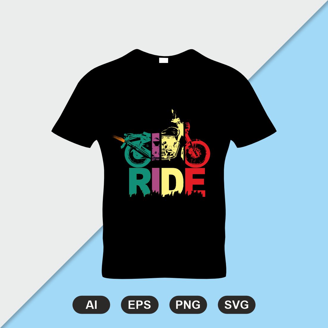 Ride motorcycle t shirt design new 2023 preview image.